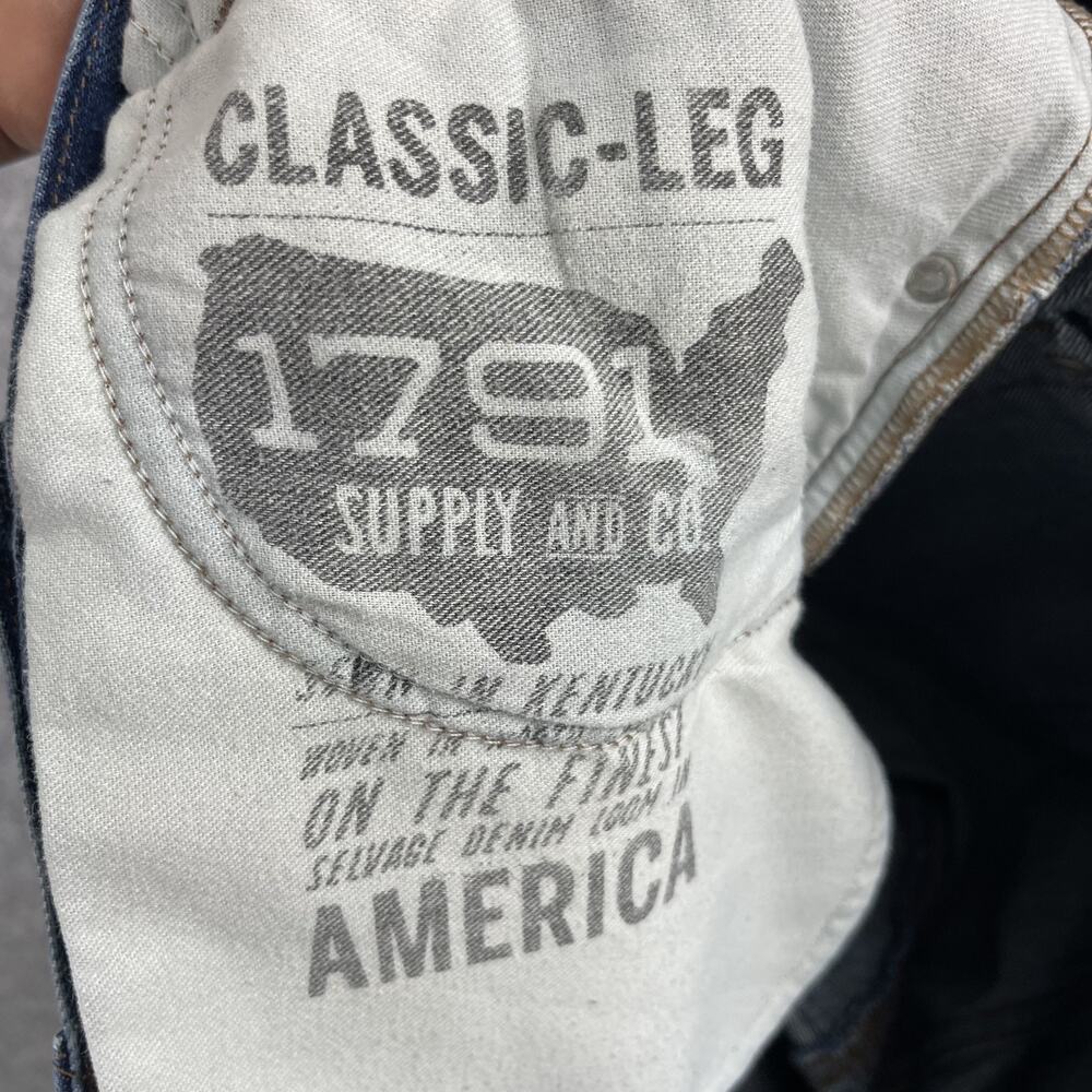 1791 Supply Co Selvedge Jeans Mens 38x29 Classic Leg Dark Wash Button Fly USA* - Picture 15 of 16